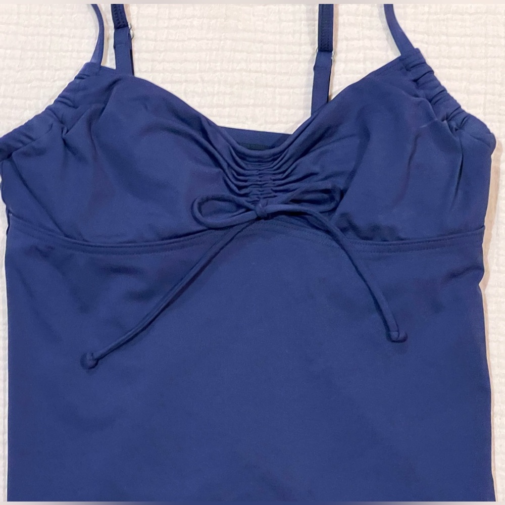 Lands End Deep Sea Navy Swimsuit Tankini Swim Top Women’s Size 6 Petite